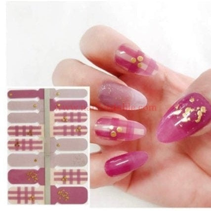 Grid Crystal Wraps Nail Wraps | Semi Cured Gel Wraps | Gel Nail Wraps |Nail Polish | Nail Stickers