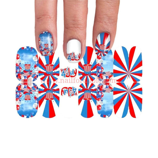 Happy 4th of July Nail Wraps | Semi Cured Gel Wraps | Gel Nail Wraps |Nail Polish | Nail Stickers