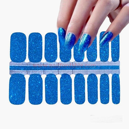 Out of the Blue Glitter Nail Wraps | Semi Cured Gel Wraps | Gel Nail Wraps |Nail Polish | Nail Stickers