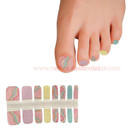 Swirling rainbow Nail Wraps | Semi Cured Gel Wraps | Gel Nail Wraps |Nail Polish | Nail Stickers