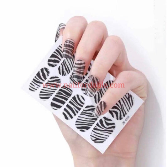 Silver Zebra | Nail Wraps | Nail Stickers | Nail Strips | Gel Nails | Nail Polish Wraps - Nailfordable