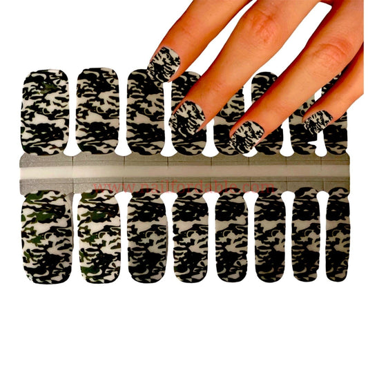 Camouflage Nail Wraps | Semi Cured Gel Wraps | Gel Nail Wraps |Nail Polish | Nail Stickers