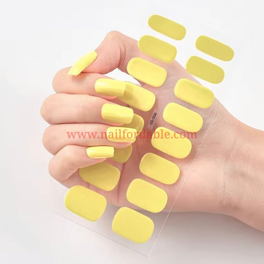 Yellow solid | Nail Wraps | Nail Stickers | Nail Strips | Gel Nails | Nail Polish Wraps - Nailfordable
