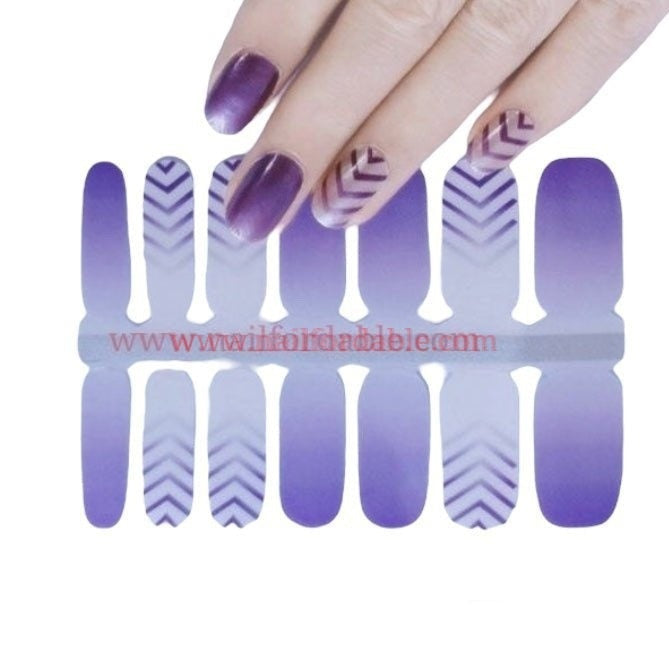 Purple chevron partial overlay Nail Wraps | Semi Cured Gel Wraps | Gel Nail Wraps |Nail Polish | Nail Stickers