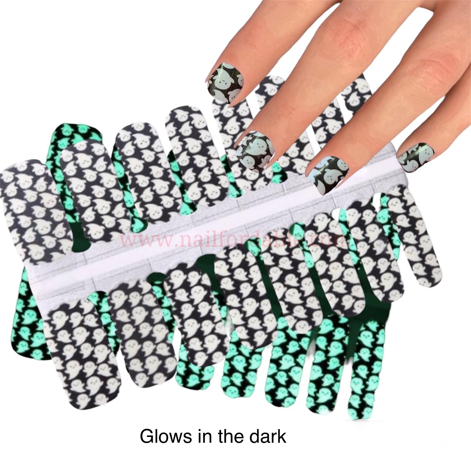 Baby ghosts glows in the dark | Nail Wraps | Nail Stickers | Nail Strips | Gel Nails | Nail Polish Wraps - Nailfordable