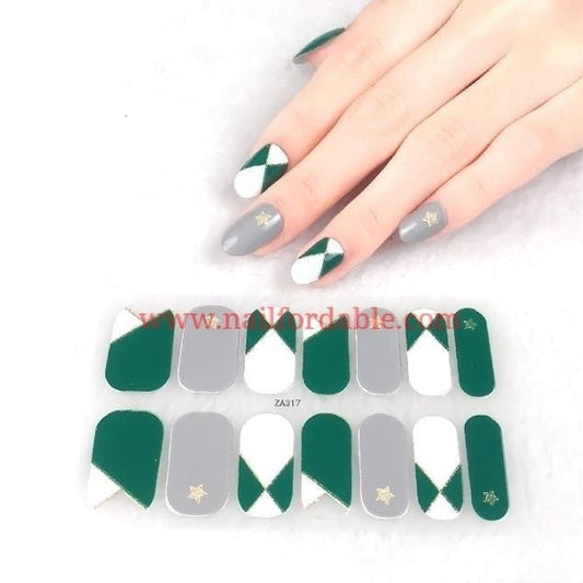 White Star | Nail Wraps | Nail Stickers | Nail Strips | Gel Nails | Nail Polish Wraps - Nailfordable