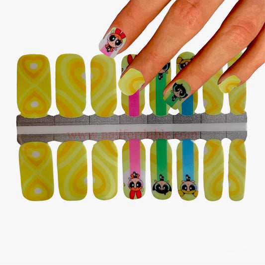 The powerpuff girls | Nail Wraps | Nail Stickers | Nail Strips | Gel Nails | Nail Polish Wraps - Nailfordable