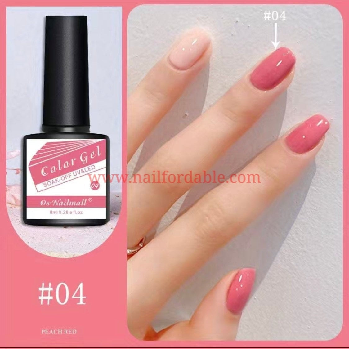 Peach Pink Gel Nail Polish Nail Wraps | Semi Cured Gel Wraps | Gel Nail Wraps |Nail Polish | Nail Stickers