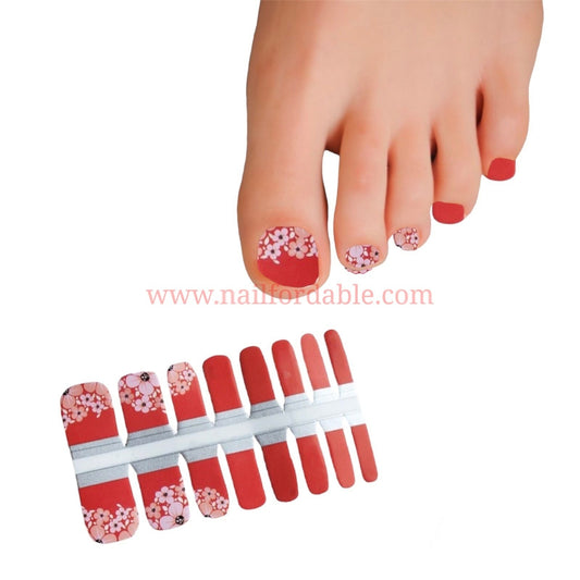 Pink Garden Nail Wraps | Semi Cured Gel Wraps | Gel Nail Wraps |Nail Polish | Nail Stickers
