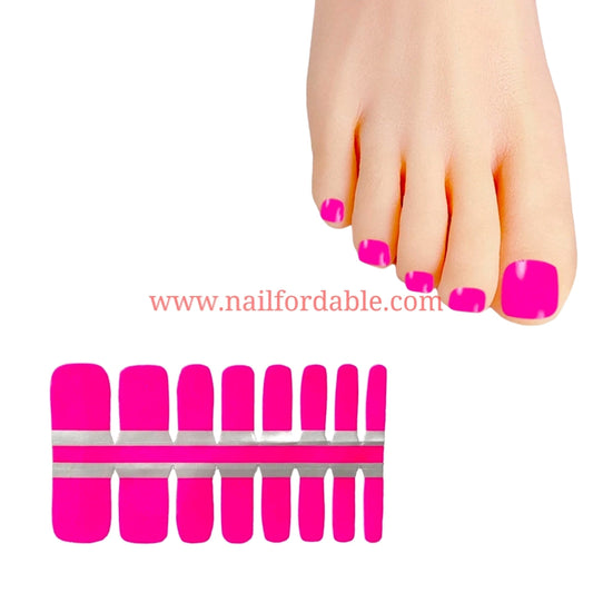 Neon Pink Nail Wraps | Semi Cured Gel Wraps | Gel Nail Wraps |Nail Polish | Nail Stickers