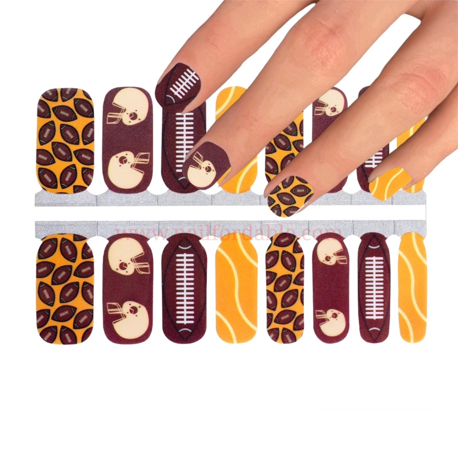 Football Nail Wraps | Semi Cured Gel Wraps | Gel Nail Wraps |Nail Polish | Nail Stickers