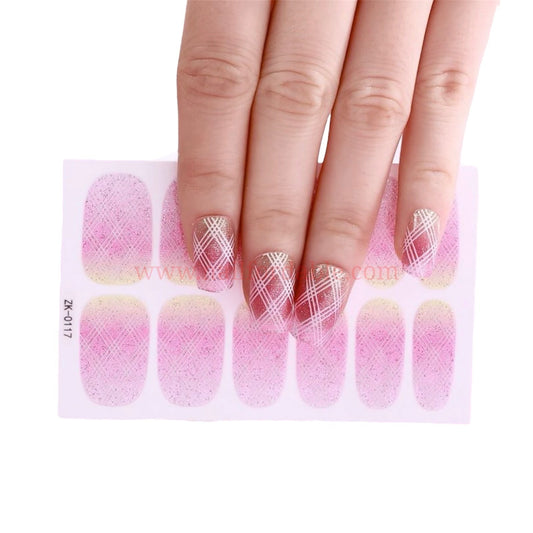 Plaid on Pink Nail Wraps | Semi Cured Gel Wraps | Gel Nail Wraps |Nail Polish | Nail Stickers