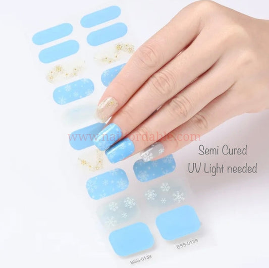 Snow day - Semi-Cured Gel Wraps UV Nail Wraps | Semi Cured Gel Wraps | Gel Nail Wraps |Nail Polish | Nail Stickers