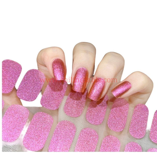 Metallic Pink - Cured Gel Wraps Air Dry/Non UV Nail Wraps | Semi Cured Gel Wraps | Gel Nail Wraps |Nail Polish | Nail Stickers