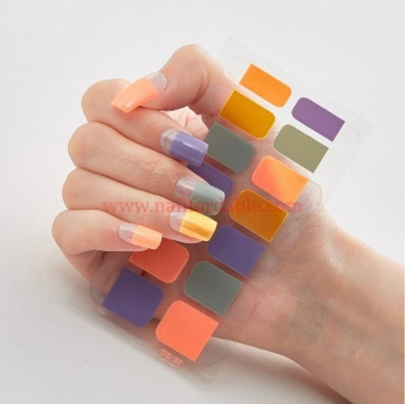 Color tips Nail Wraps | Semi Cured Gel Wraps | Gel Nail Wraps |Nail Polish | Nail Stickers