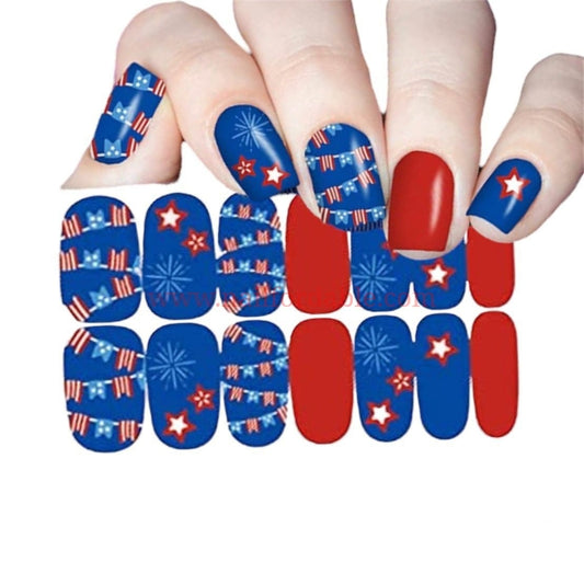 Independence Day Celebration Nail Wraps | Semi Cured Gel Wraps | Gel Nail Wraps |Nail Polish | Nail Stickers