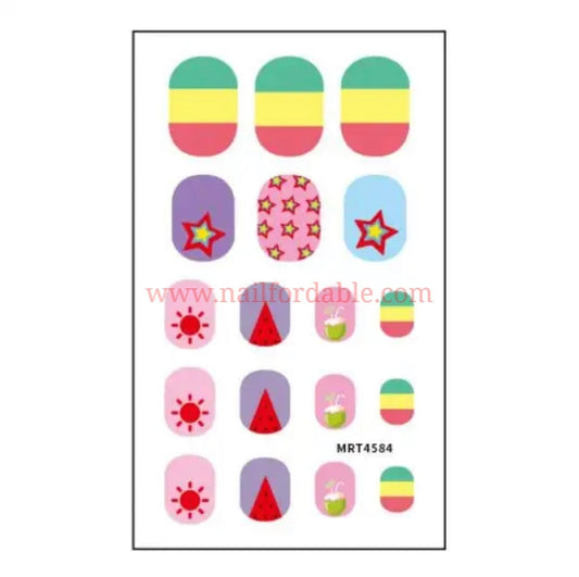 Tasty drink Nail Wraps | Semi Cured Gel Wraps | Gel Nail Wraps |Nail Polish | Nail Stickers