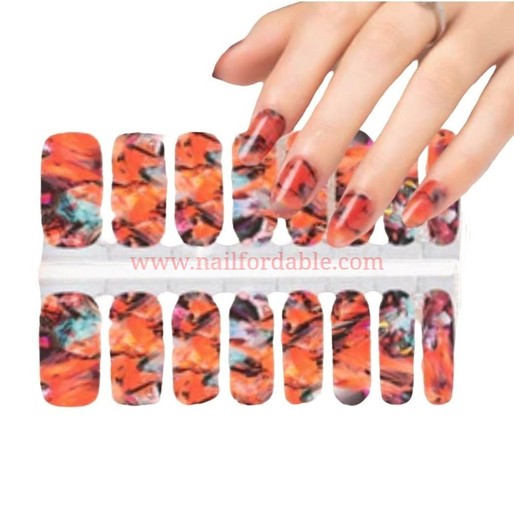 Red horizon Nail Wraps | Semi Cured Gel Wraps | Gel Nail Wraps |Nail Polish | Nail Stickers