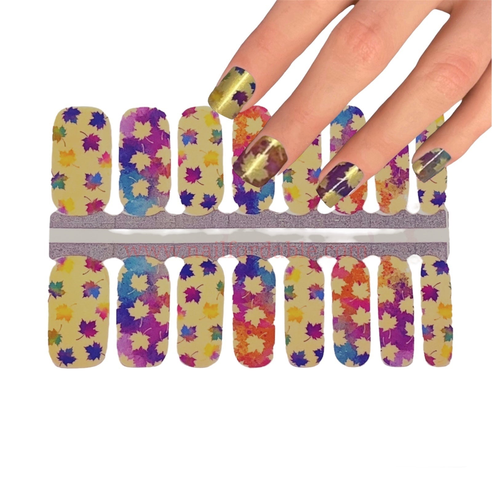 colorful-fall-nail-wraps-nail-stickers-nail-strips-gel-nails