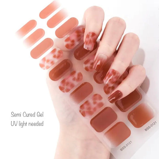 Brown mist - Semi-Cured Gel Wraps UV | Nail Wraps | Nail Stickers | Nail Strips | Gel Nails | Nail Polish Wraps - Nailfordable