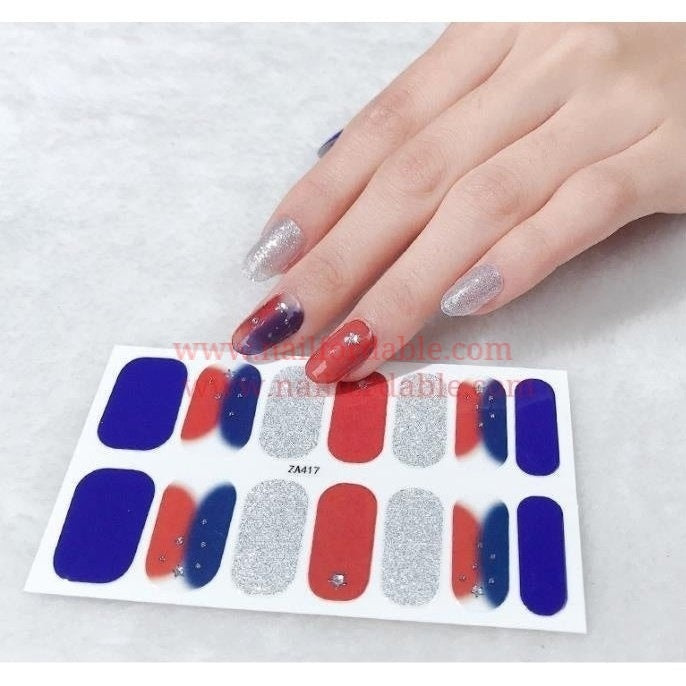 Flag shade Nail Wraps | Semi Cured Gel Wraps | Gel Nail Wraps |Nail Polish | Nail Stickers