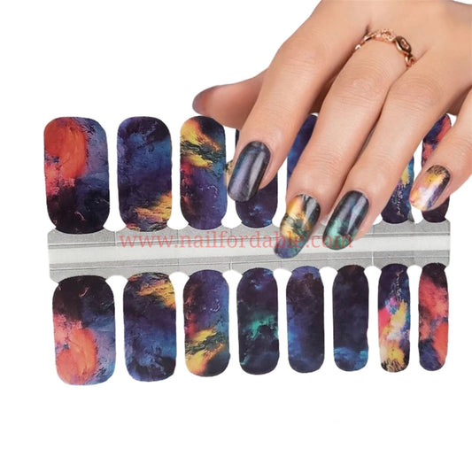 Colorful night Nail Wraps | Semi Cured Gel Wraps | Gel Nail Wraps |Nail Polish | Nail Stickers