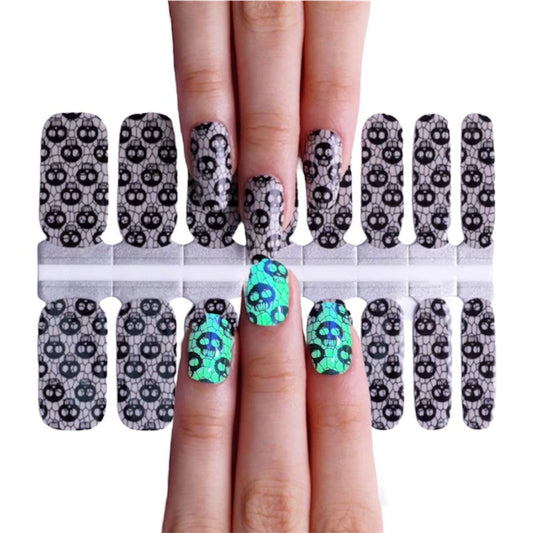 Skully Glows in the dark | Nail Wraps | Nail Stickers | Nail Strips | Gel Nails | Nail Polish Wraps - Nailfordable