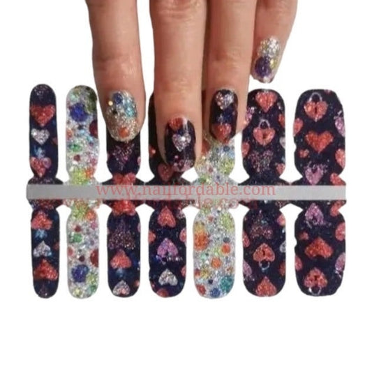 Locked hearts | Nail Wraps | Nail Stickers | Nail Strips | Gel Nails | Nail Polish Wraps - Nailfordable