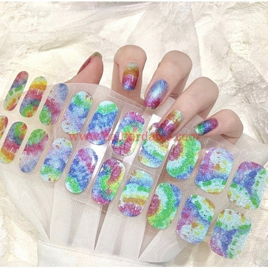 Tie Dye - Cured Gel Wraps Air Dry/Non UV Nail Wraps | Semi Cured Gel Wraps | Gel Nail Wraps |Nail Polish | Nail Stickers