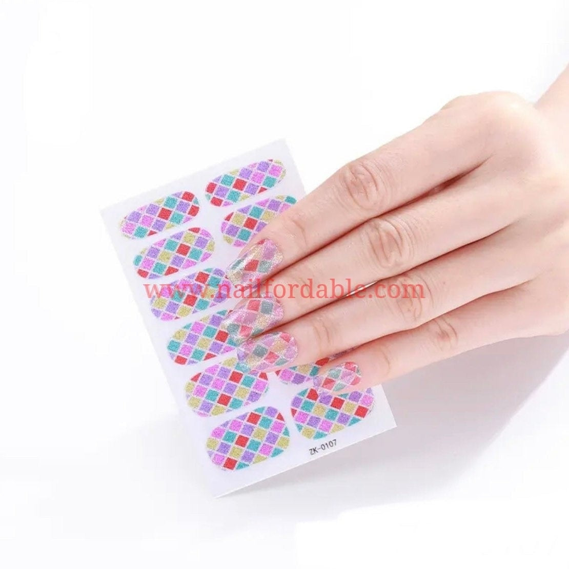 Rhombuses of colors Nail Wraps | Semi Cured Gel Wraps | Gel Nail Wraps |Nail Polish | Nail Stickers