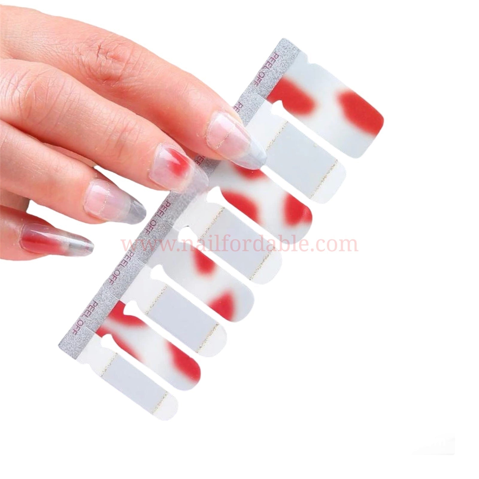 Red stains Nail Wraps | Semi Cured Gel Wraps | Gel Nail Wraps |Nail Polish | Nail Stickers