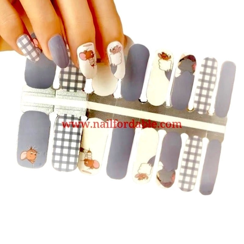 Tom & Jerry Nail Wraps | Semi Cured Gel Wraps | Gel Nail Wraps |Nail Polish | Nail Stickers