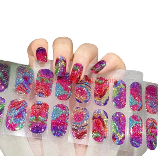 Mix of colors - Cured Gel Wraps Air Dry/Non UV Nail Wraps | Semi Cured Gel Wraps | Gel Nail Wraps |Nail Polish | Nail Stickers