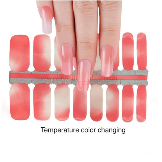 Peach to Clear Nail Wraps | Semi Cured Gel Wraps | Gel Nail Wraps |Nail Polish | Nail Stickers