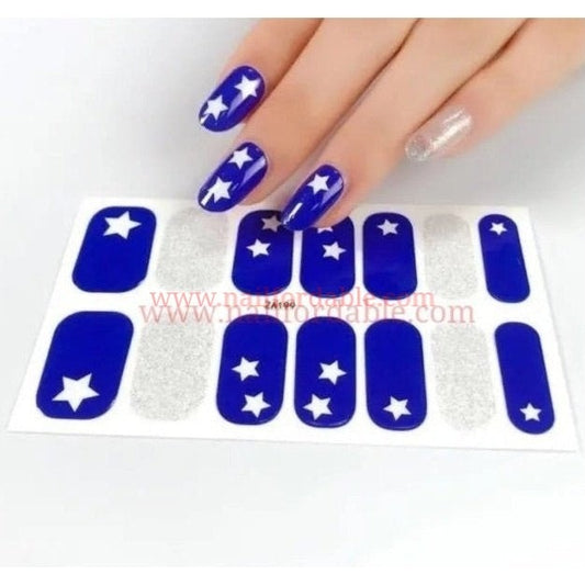 White stars Nail Wraps | Semi Cured Gel Wraps | Gel Nail Wraps |Nail Polish | Nail Stickers