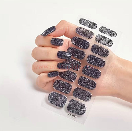 Black or Gray? glitter Nail Wraps | Semi Cured Gel Wraps | Gel Nail Wraps |Nail Polish | Nail Stickers