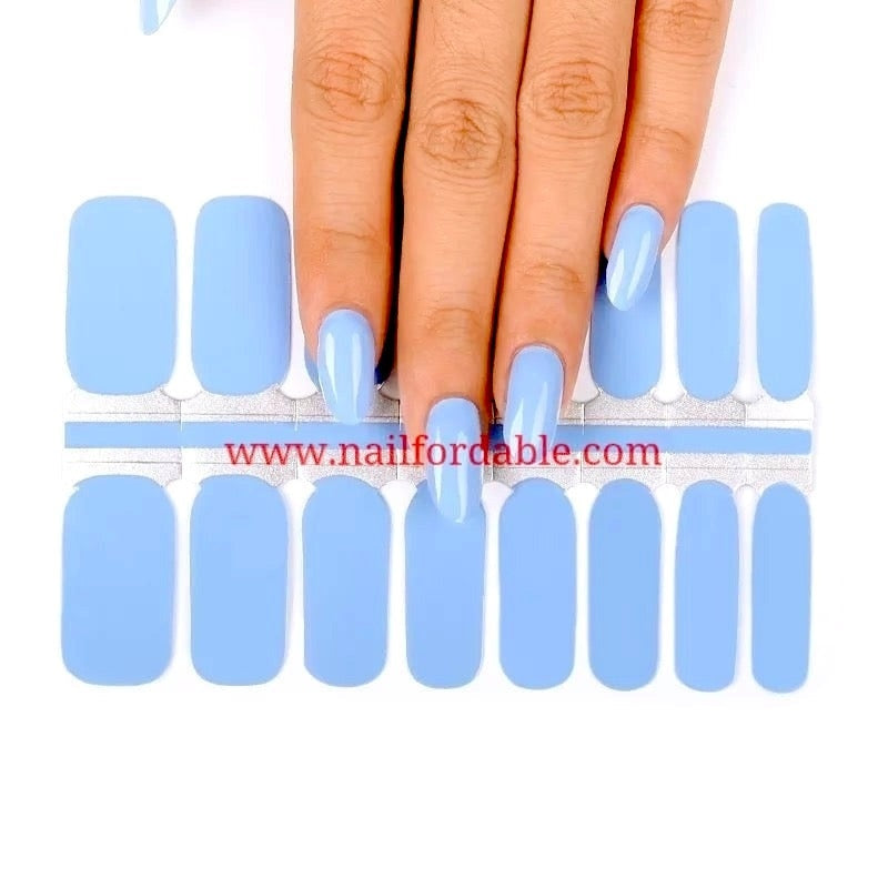 Maya Blue Nail Wraps | Semi Cured Gel Wraps | Gel Nail Wraps |Nail Polish | Nail Stickers