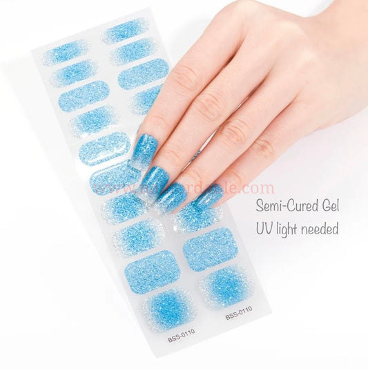 Blue Gradient - Semi-Cured Gel Wraps UV Nail Wraps | Semi Cured Gel Wraps | Gel Nail Wraps |Nail Polish | Nail Stickers