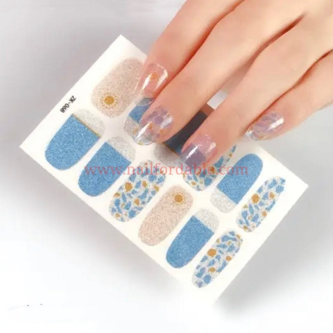 Blue lake | Nail Wraps | Nail Stickers | Nail Strips | Gel Nails | Nail Polish Wraps - Nailfordable