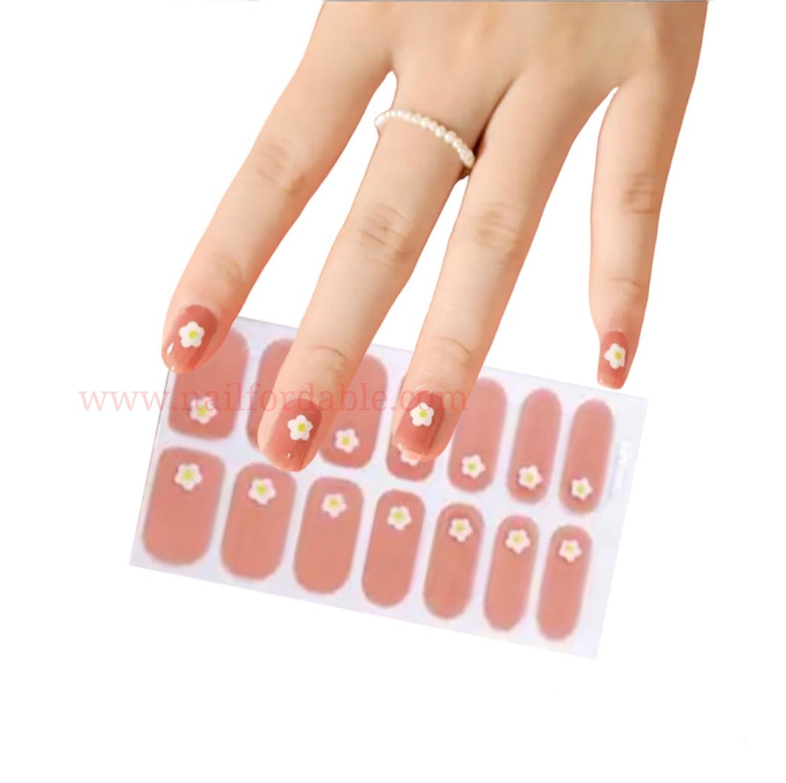 White flower | Nail Wraps | Nail Stickers | Nail Strips | Gel Nails | Nail Polish Wraps - Nailfordable
