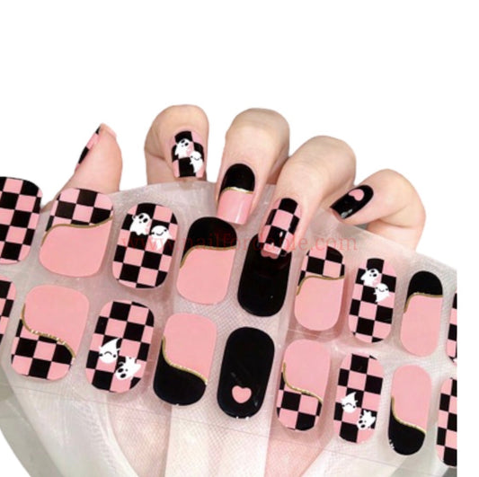 Ghosts- Cured Gel Wraps Air Dry/Non UV Nail Wraps | Semi Cured Gel Wraps | Gel Nail Wraps |Nail Polish | Nail Stickers