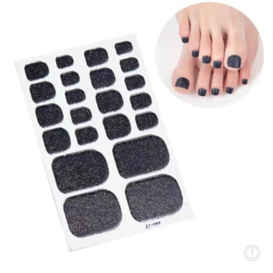 Black glitter | Nail Wraps | Nail Stickers | Nail Strips | Gel Nails | Nail Polish Wraps - Nailfordable