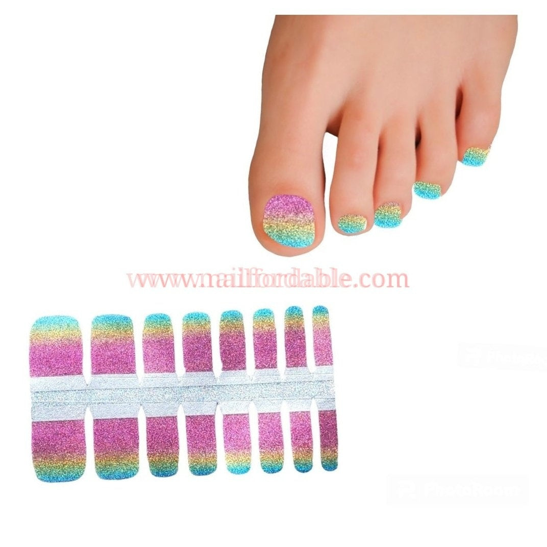 Rainbow colors Nail Wraps | Semi Cured Gel Wraps | Gel Nail Wraps |Nail Polish | Nail Stickers