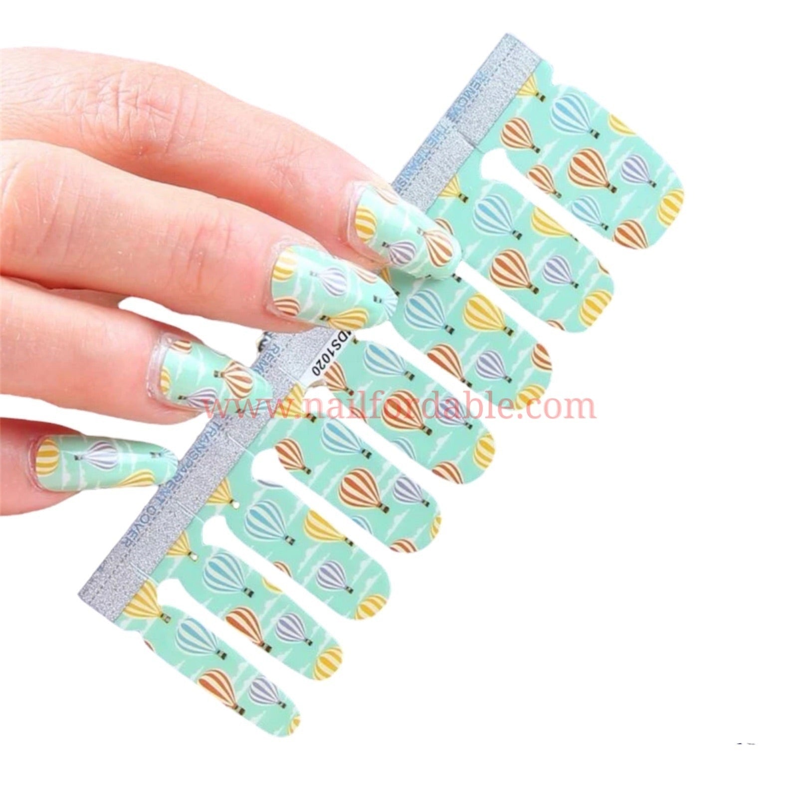 Hot air balloons Nail Wraps | Semi Cured Gel Wraps | Gel Nail Wraps |Nail Polish | Nail Stickers