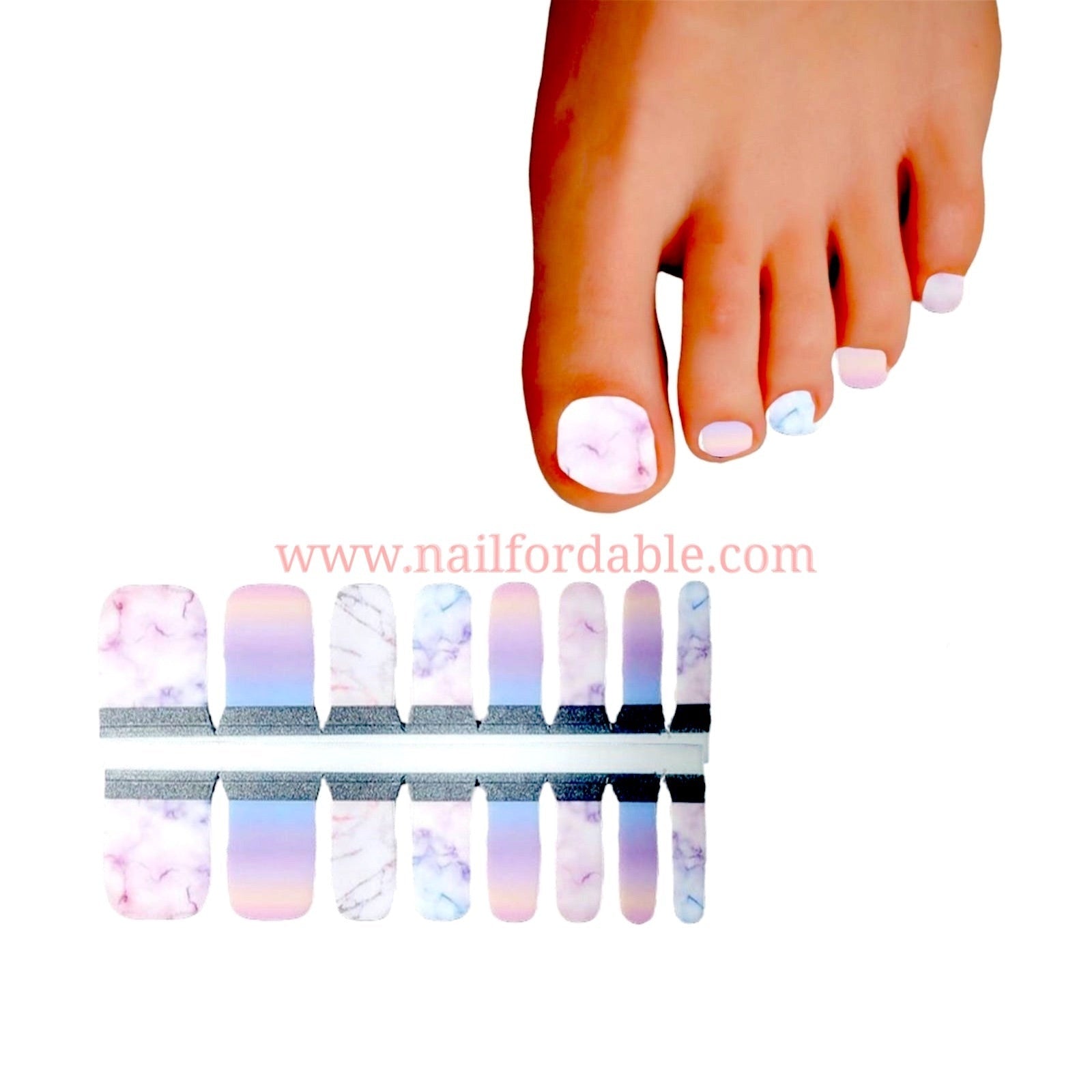 Pink Marble Sky Nail Wraps | Semi Cured Gel Wraps | Gel Nail Wraps |Nail Polish | Nail Stickers