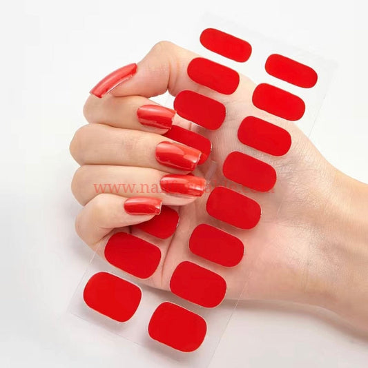 Red solid | Nail Wraps | Nail Stickers | Nail Strips | Gel Nails | Nail Polish Wraps - Nailfordable