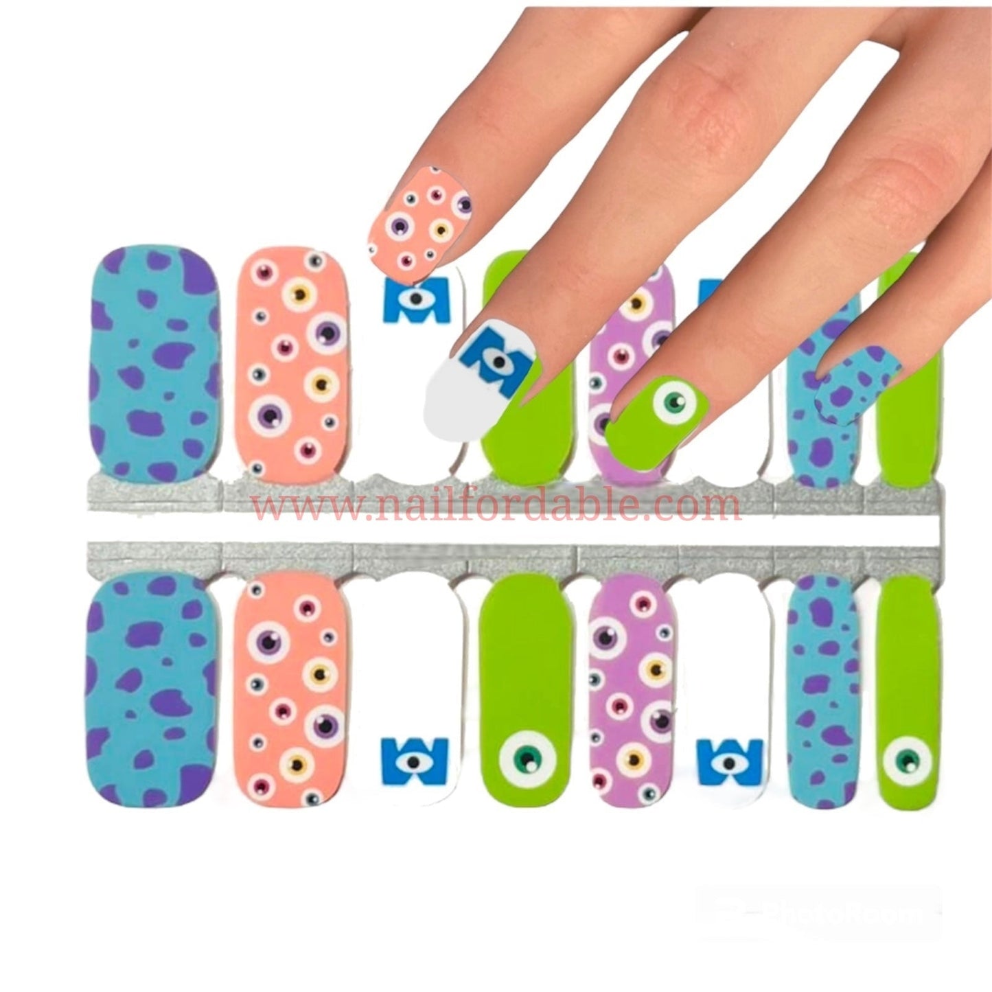 Monsters Inc Nail Wraps | Semi Cured Gel Wraps | Gel Nail Wraps |Nail Polish | Nail Stickers
