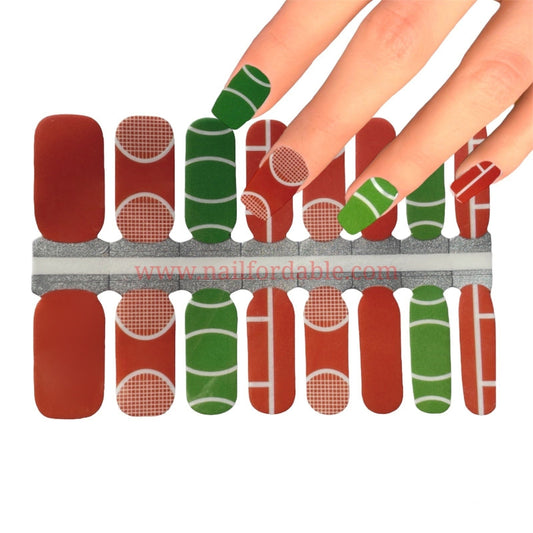 Tennis Nail Wraps | Semi Cured Gel Wraps | Gel Nail Wraps |Nail Polish | Nail Stickers