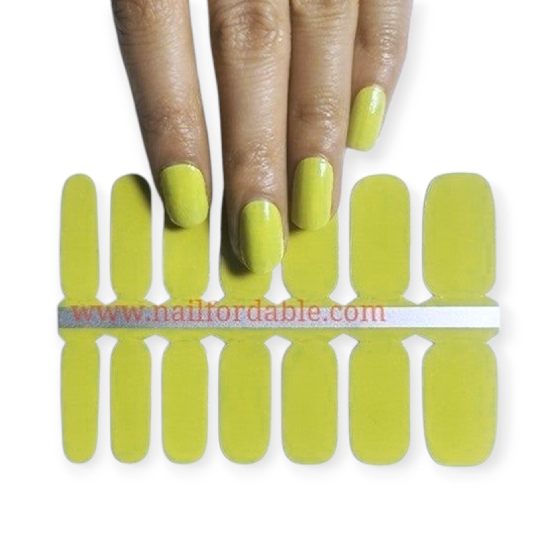 Yellow-Green | Nail Wraps | Nail Stickers | Nail Strips | Gel Nails | Nail Polish Wraps - Nailfordable