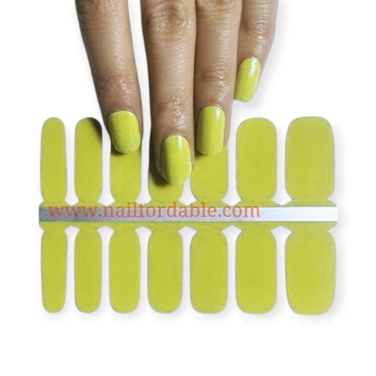 Yellow-Green | Nail Wraps | Nail Stickers | Nail Strips | Gel Nails | Nail Polish Wraps - Nailfordable